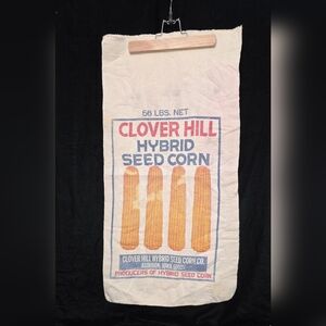 Corn Bag Sack Cloth Bag,  CLOVER HILL HYBRID SEED CORN CO., Vintage Bag 9